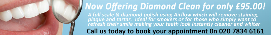 Diamond white airflow dental treatment